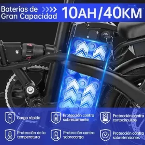HONEY WHALE S6-S Bicicleta Eléctrica Autonomía Capacidad de la Batería