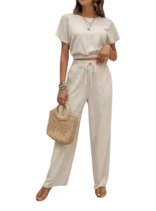 conjunto casual de dos piezas para mujer de poliester reciclado