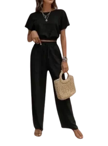 conjunto casual material reciclado dos piezas para mujer