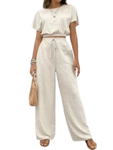 conjunto dos piezas con textura para mujer