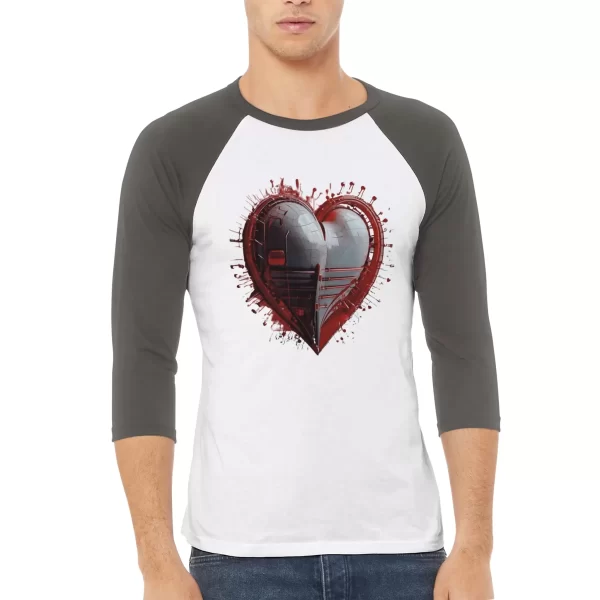 Corazón Biónico: camiseta unisex con estilo raglán