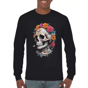 Camiseta unisex Catrina chic negro