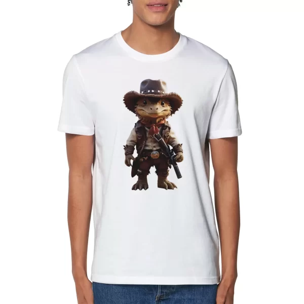 Camiseta orgánica unisex con ilustración de Dino vaquero