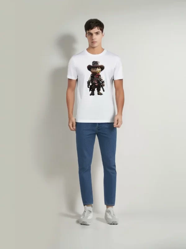 Camiseta de algodón orgánico con diseño de Dino vaquero