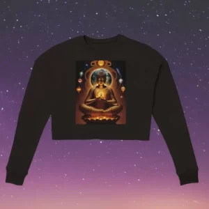 Sudadera recortada estilo Bella con motivos espirituales