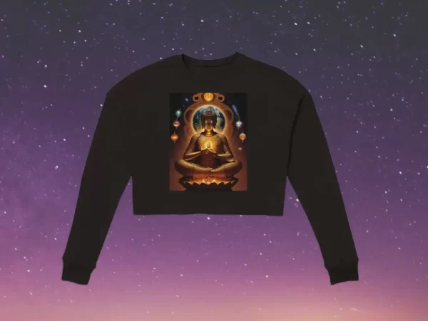 Sudadera recortada estilo Bella con motivos espirituales