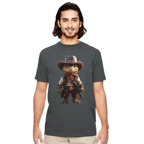 Playera con Dino vaquero: Playera de algodón orgánico