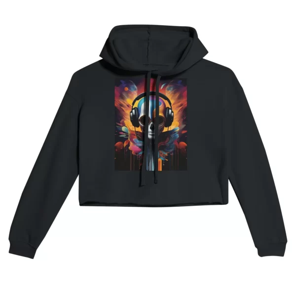 Sudadera corta Frecuencias Fantasmales DJ negra