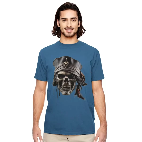 Camiseta negra Calavera Corsaria de algodón orgánico