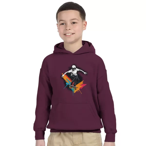 Sudadera de niño con diseño de patinador en acción