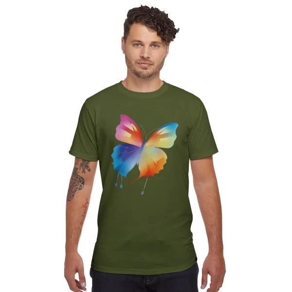 Camiseta unisex Mariposa Arcoíris: camiseta unisex con estilo