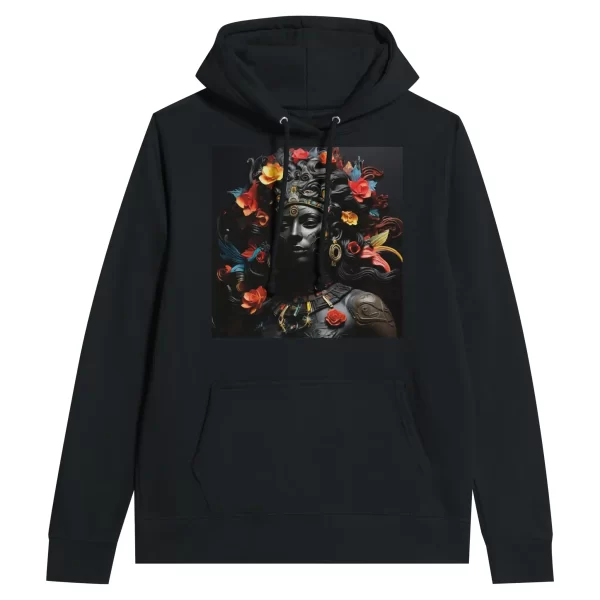 Sudadera premium Quetzalcóatl con capucha negra