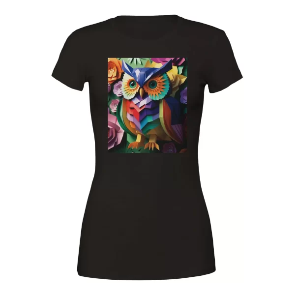 Camiseta exclusiva de búho origami multicolor