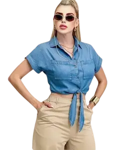 Blusa Corta De Amarre Algodón Orgánico