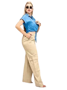 blusa corta de amarre calidad presión algodón orgánico