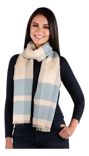 Bufanda de lujo Inca Fashions, 100% lana de alpaca bebé orgánica, tejido fino y térmico con certificación internacional.