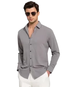 Camisa caballero slim fit sin arrugas casey kevin poliester reciclado