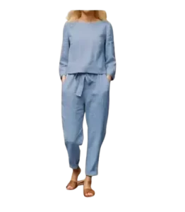 Conjunto De 2 Piezas Para Mujer Short Sets Algodón y Lino organico