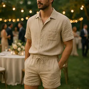 Conjuntos Algodón Lino Conjunto Hombre