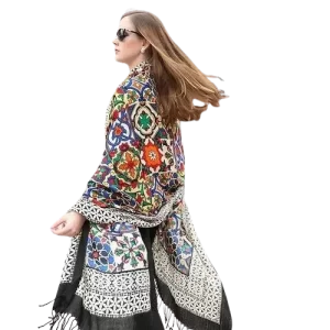 Pañuelo elegante De Invierno Dana Xu 100% Pura Lana