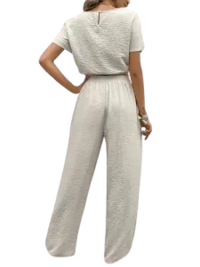 conjunto casual de dos piezas con textura para dama