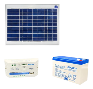 Kit Solar Con Panel De 10w Bateria 7ah Controlador 10amp 12v
