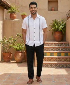 Camisa Guayabera de Lino y Algodón Gwiner