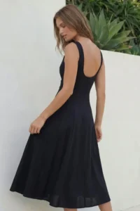 Vestido midi de lino HIGHSTREE B