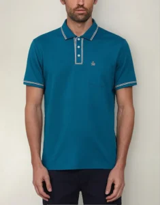 Polo Original Penguin Earl 3D Interlock: algodón orgánico declarado azul